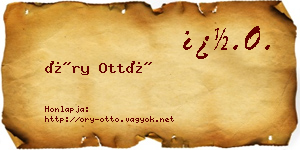 Őry Ottó névjegykártya
