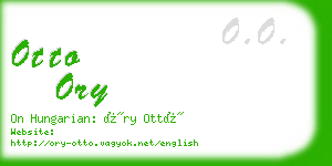 otto ory business card